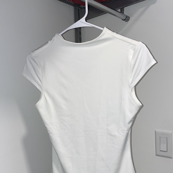 Lulus white funnel neck body suit. Lulus basics. White - Picture 2 of 4